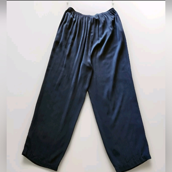 Eileen Fisher Woman Georgette Silk Wide Leg Pants Size 1X Color Black - Picture 16 of 16